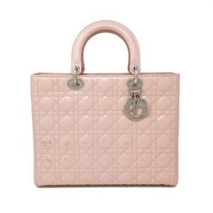 Christian Dior Patent Large Lady Dior Pink